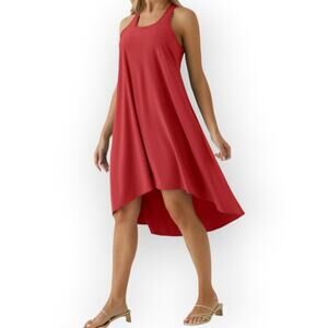 Halara Breezeful High Low Dress Racerback Side Pocket Red Size L - Flowy Casual
